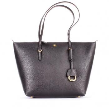 Ralph Lauren Keaton 26 Tote Small Black Shopping Bag with Interior Pocket