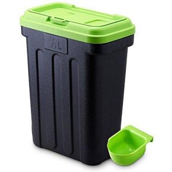 Dispensador de Croquetas Maelson Dry Box 15kg - Contenedor Hermético Negro/Verde