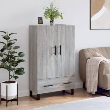 Aparador alto de madera de ingeniería gris Sonoma 69,5x31x115 cm - Mueble de Almacenaje de Salón, Buffet para salón, Armario Auxiliar, Armario de Almacenamiento