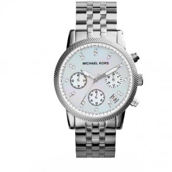 Michael Kors Mk5020 Ladies Sport Chronograph Mother of Pearl Dial with Stainless Steel Bracelet Watch