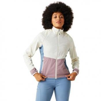 Regatta Women's Lightweight Steren II Hybrid Softshell Jacket White Heather Coronet Blue Size 18