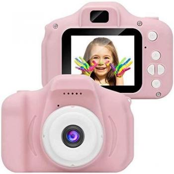1080P HD Kids Camera Cámara Digital con Pantalla LCD de 2 Pulgadas Tarjeta de 32G TF para niños-Pink-A1