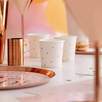 Ginger Ray Paper Shot Cups Paquete de 8, papel, Boda