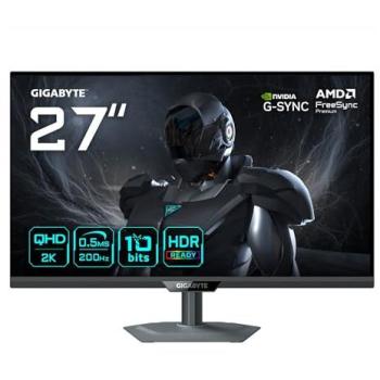 Monitor Gaming GIGABYTE G27Q20 27 QHD 2560x1440, 200Hz, 0.5ms, Compatible G-Sync y FreeSync Premium, HDR10, HDMI 2.0,