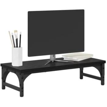 Soporte para Monitor de Madera Ingenierizada Roble Negro 55 x 23 x 14 cm