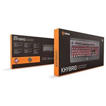 Teclado Mecánico Híbrido KROM KHYBRID con Retroiluminación LED de 7 Colores, USB QWERTY - Negro