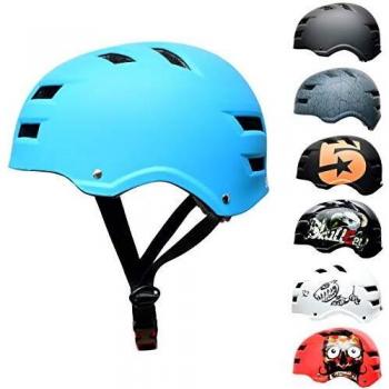 SkullCap® Casco de Skate y BMX - Bicicleta Y Scooter Eléctrico, Diseño: Blue Ocean, Talla: L