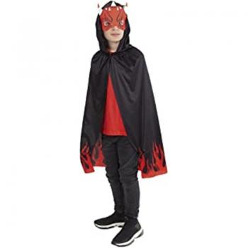 Rubies Set Superheroe Diablo para niños y niñas, Capa y máscara, Oficial halloween, carnaval y cumpleaños