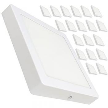 Plafón LED Superficie Cuadrado 220mm 20W 1800 lúmenes Driver incluido