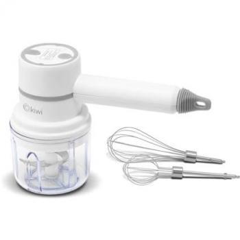 Picadora y Batidora Portátil Kiwi Recargable 320ml USB con 2 Cabezas para Verduras, Carne y Huevo