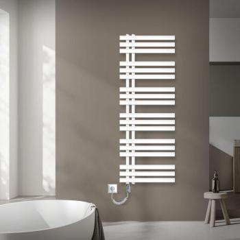 Radiador toallero eléctrico de diseño moderno Iron EM 900W - 500 x 1400 mm - blanco