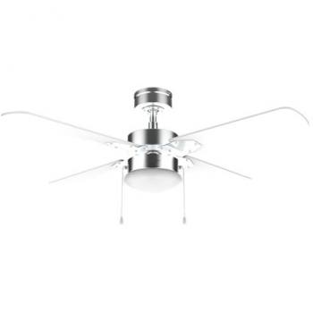 Ventilador de Techo Cecotec EnergySilence Aero 450 IronWhite con Luz, 50W, 3 Velocidades, 4 Aspas Reversibles y Modo Invierno-Verano