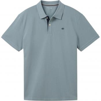 Polo de Hombre Tom Tailor Piqué Regular Fit Manga Corta Gris Menta XXXL con Logo Bordado
