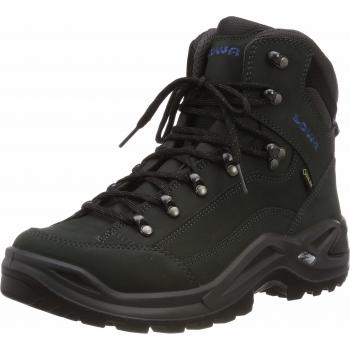 Lowa Renegade GTX Mid Men's Hiking Boots - Anthracite/Steel Blue, Nubuck Leather, Size 51 EU
