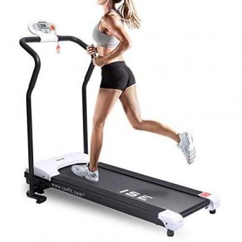 ISE Cinta de Correr Plegable, Eléctrica Motor 750W 10 km/h,Cintas para Andar con 4 Programas & Pantalla LED & Ruedas de Transporte, Ahorro de Espacio para Oficina/Casa, Máx. 120 kg,SY-1001