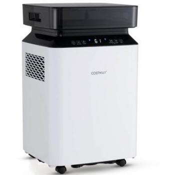 90 Pint White Dehumidifier for Large Spaces with Continuous and Auto Modes