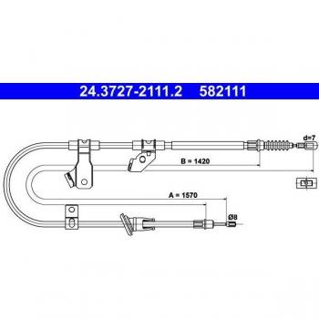 ATE Cable de Freno de Mano 24.3727-2111.2