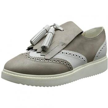 Geox D THYMAR C, Zapatos de Cordones Oxford Mujer, Gris