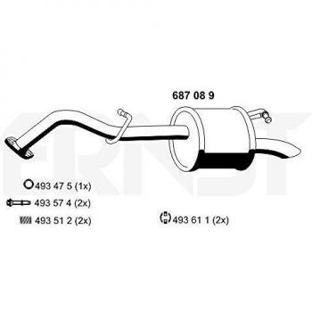 Silenciador trasero ERNST 687089 para TOYOTA 17430-0Q020