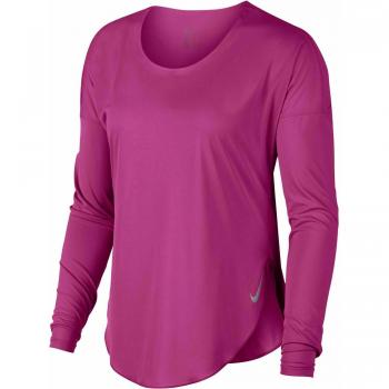 Nike W Nk City Sleek Top LS, Mujer, Active Fuchsia/Reflective silv, XL