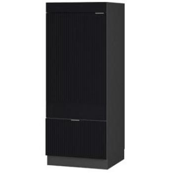 Armario para microondas Fame-Line, 60 cm, rayas negras, con cajón y puerta