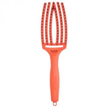 OLIVIA GARDEN FINGERBRUSH COMBO MEDIUM ORANGE DREAM - Cepillo profesional para cabello medio, pelo fino o normal, cerdas de jabalí y púas de nylon, uso en seco, edición limitada