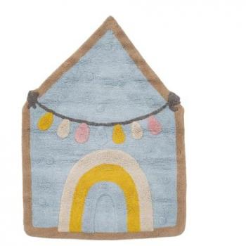 Alfombra Infantil 100 x 74 cm Algodón Diseño Infantil Circo Azul