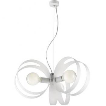 Suspensión Moderna 3 Luces Peter en Hierro Blanco con Corte Láser y Cable de Acero Regulable