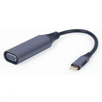 Gembird Cablexpert A-USB3C-VGA-01 Adaptador de Cable de Vídeo 0,15 m USB Tipo C a VGA (D-Sub) Gris
