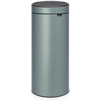 Brabantia Touch Bin Cubo de Basura, 30 litros, Acero Inoxidable, Menta Metalizado, 32 x 29.5 x 72 cm