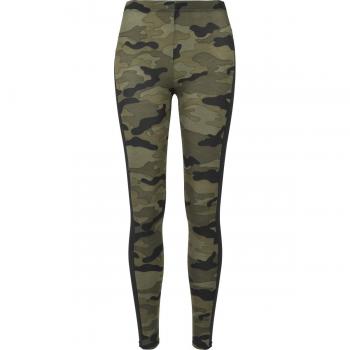 Urban Classics Women's Camo Stripe Leggings (Woodcamo/Black, Plus Size)