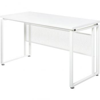 HOMCOM Escritorio de Oficina Multifuncional Mesa de Computadora Estable con Pies Ajustables para Despacho Casa Estudio Gaming 135x60x75 cm Blanco