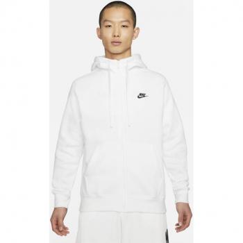 Nike Men's Club Fleece Full-Zip Hoodie - White/Blue - Size XXL