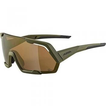 Alpina Rocket Q-Lite Olive Matt Sports Sunglasses with Bronze Mirror Lens Cat.3 Hydrophobic Fogstop