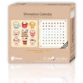 Puzzle de plástico Pintoo - Calendario Decorativo - Hora del Café, 200 piezas