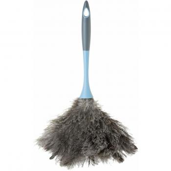 VIGAR Rengo Plumero, Material: Polipropileno, TPR y Plumas de Avestruz, Azul/Gris, 24 x 24 x 37