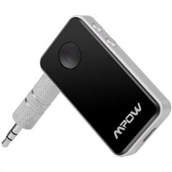 Mpow Receptor Bluetooth 4.0 Audio Adaptador de Música Inalámbrico y Manos Libres Kits de Coche de Llamada con Salida Estéreo de 3,5 mm para Casa y Sistema de Audio Estéreo de Coche