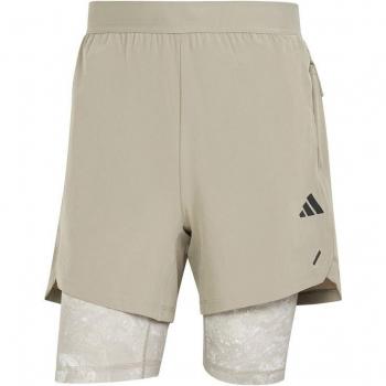 Pantalones de fitness adidas Woven Power 2in1 Hombres - Beige