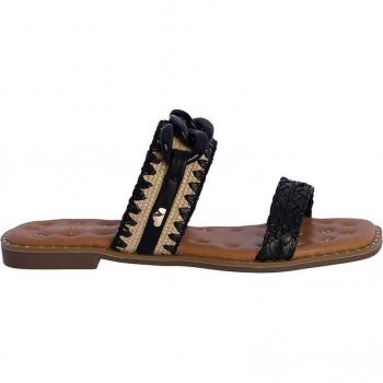 Sandalias planas de mujer Lelia color negro sin cierre