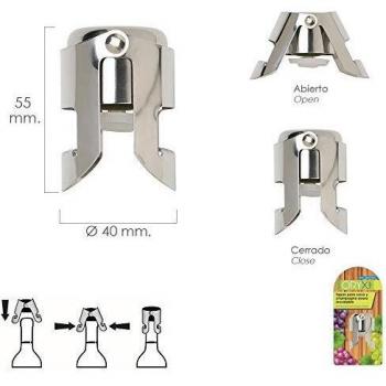 ORYX 5057020 Tapon para Cava y Champagne Acero Inoxidable, Plateado