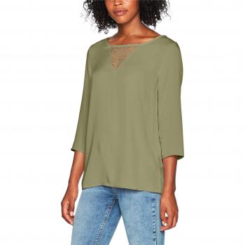 VILA CLOTHES Visommi 3/4 Sleeve Lace Top-Fav, Camisa Manga Larga para Mujer, Verde
