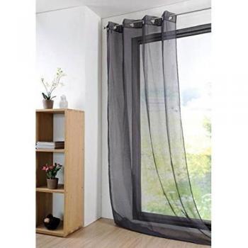 Lovely Casa r61697006 VL Monna Cortinas algodón, 135 x 260 cm, Color Gris