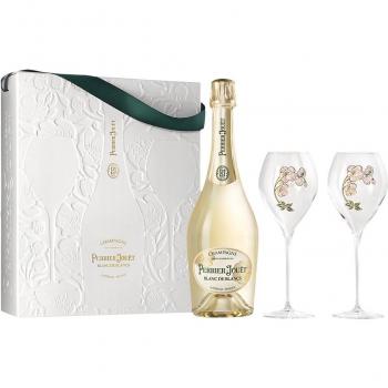 Perrier-Jouët Blanc de Blancs - Estuche con dos copas
