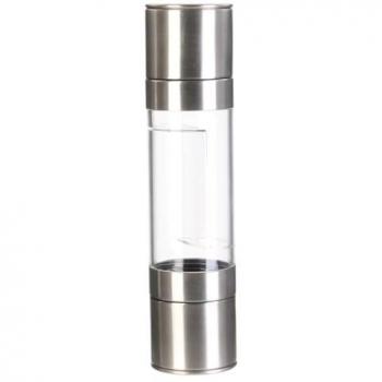 Molinillo manual de sal y pimienta 2 en 1 - Acero inoxidable - D 5,25 cm x H 21,8 cm