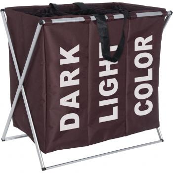 Wenko 3440013100 - Cesto para Colada con 3 Compartimentos de poliéster y Aluminio