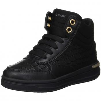 Geox J Aveup Girl B Hi-Top Trainers, Black