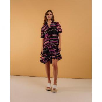 Vestido Corto con Volantes Estampado Niza - Diseño Elegante y Fresco