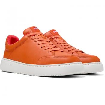 Camper Women's Runner K21 - Lightweight Smooth Leather Sneakers in Orange, Size 39/8.5