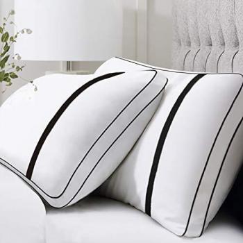 Bedstory almohadas fibra almohada de 42 x 70cm con relleno 3d fibra mantiene la forma almohadas antiacaros para de cama almohadas para hotelesznueva versionz pack de 2 negro