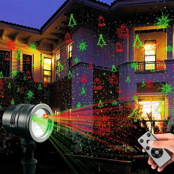 LED Lámpara de proyección de colleer, 16 luz efecto con protección IP65 para iluminación interior y exterior con control remoto, como lámpara de jardín proyector, Muro Decoración, luz de fiesta, navidad y disco